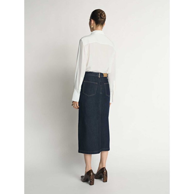 Veronika Maine Denim Pencil Skirt image number 1